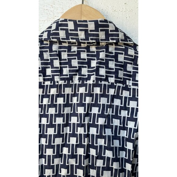 $477 Nili Lotan Kate Printed Cotton-voile Shirt Blouse Top NEW L - Picture 7 of 8